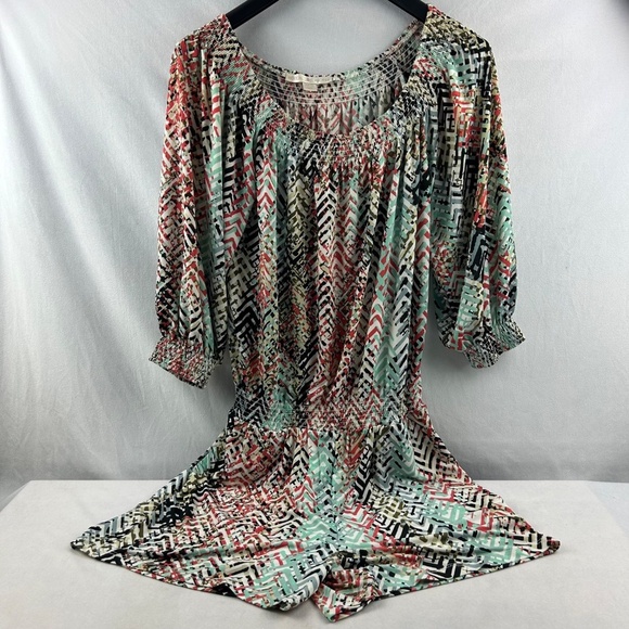 Boston proper long sleeve off the shoulder shorts romper - Picture 2 of 9